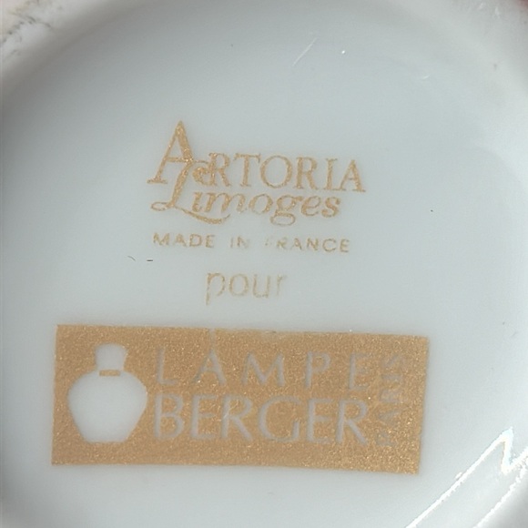Lampe Berger Artoria Limoges France Red W/ Gold Flowers Fragrance Oil Lamp. - Picture 6 of 10